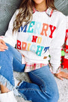 Explore More Collection - MERRY AND BRIGHT Cable Knit Pullover Sweatshirt