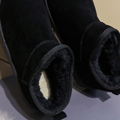 Explore More Collection - Faux Suede Thermal Lined Platform Boots