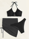 Explore More  Collection - Tied Halter Neck Three-Piece Swim Set