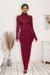 Explore More Collection - Mock Neck Long Sleeve Maxi Slim Dress