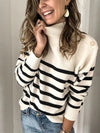 Explore More Collection - Striped Shoulder Detail Sweater