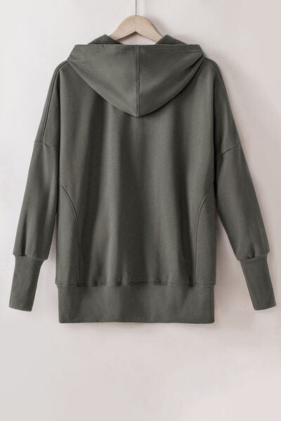 Explore More Collection - Quarter-Snap Dropped Shoulder Hoodie