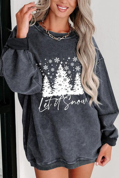 Explore More Collection - Christmas Graphic Dropped Shoulder Sweatshirt
