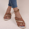 Explore More Collection - Crisscross PU Leather Open Toe Sandals