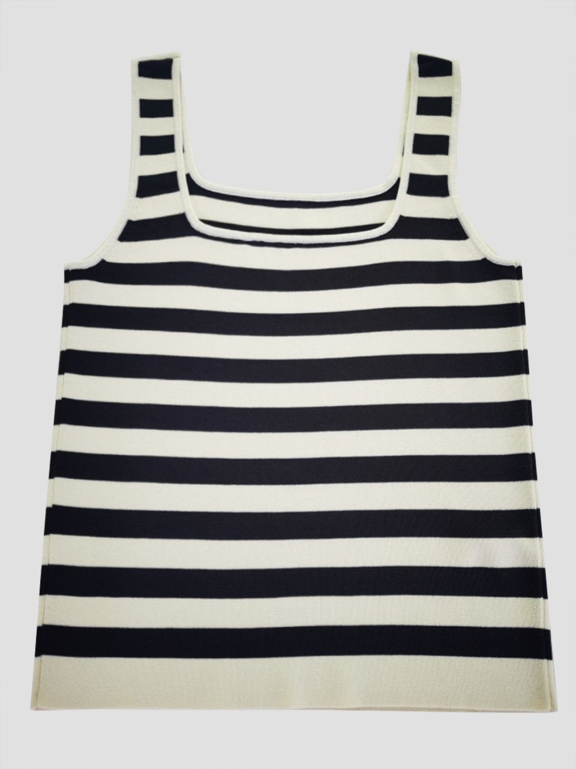 Explore More Collection - Striped Square Neck Wide Strap Tank