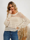 Explore More Collection - Cutout Round Neck Knit Top