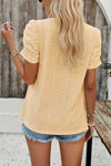 Explore More Collection - Eyelet Square Neck Puff Sleeve T-Shirt