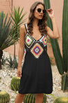 Explore More Collection - Geometric V-Neck Spaghetti Strap Cover Up Dress