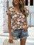 Explore More Collection - Floral V-Neck Cap Sleeve T-Shirt