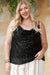 Explore More Collection - Plus Size Sequin Cowl Neck Cami