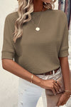 Explore More Collection - Round Neck Half Sleeve Knit Top