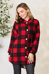 Explore More Collection - Heimish Full Size Plaid Button Front Hooded Shirt