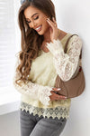 Explore More Collection - Lace Detail V-Neck Long Sleeve Blouse