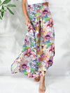 Explore More Collection - Smocked Printed Elastic Waist Maxi Skirt