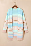 Explore More Collection - Color Block Pocketed Dropped Shoulder Cardigan