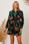 Explore More Collection - Floral Button Up Collared Neck Shirt Dress