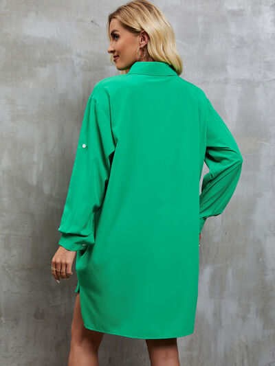 Explore More Collection - Pocketed Button Up Dropped Shoulder Oversized Shirt