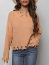Explore More Collection - Waffle-Knit Dropped Shoulder Blouse