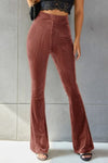 Explore More Collection - Ribbed High Waist Flare Pants