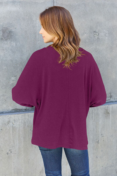 Explore More Collection - Double Take Full Size Round Neck Long Sleeve T-Shirt