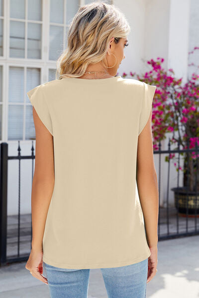 Explore More Collection - V-Neck Cap Sleeve Tank