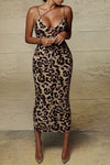 Explore More Collection - Animal Print V-Neck Cami Dress