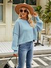 Explore More Collection - Round Neck Lantern Sleeve Sweater