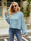 Explore More Collection - Round Neck Lantern Sleeve Sweater