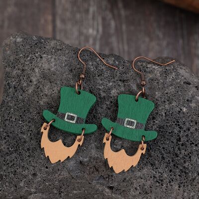 Explore More Collection - Wooden Hat Shape Dangle Earrings