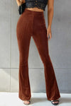 Explore More Collection - Ribbed High Waist Flare Pants