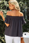 Explore More  Collection - Off-Shoulder Short Sleeve Blouse