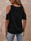 Explore More Collection - V-Neck Cold Shoulder Blouse