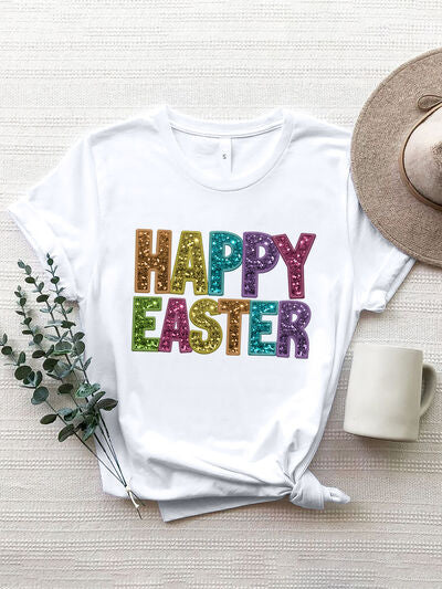 Explore More Collection - HAPPY EASTER Round Neck Short Sleeve T-Shirt