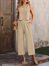 Explore More Collection - Round Neck Tank and Pocketed Pants Set