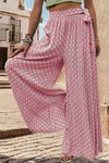 Explore More Collection - Printed Tied Wide Leg Pants