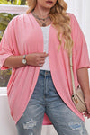 Explore More Collection - Plus Size Ribbed Cocoon Cover Up