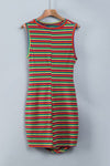 Explore More Collection - Cutout Striped Round Neck Sleeveless Dress