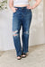 Explore More Collection - Judy Blue Full Size High Waist 90's Distressed Straight Jeans