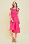 Explore More Collection - HEYSON Off-Shoulder Smocked Midi Dress