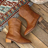 Explore More Collection - PU Leather Block Heel Boots