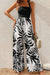 Explore More Collection - Printed Halter Wide Leg Jumpsuit