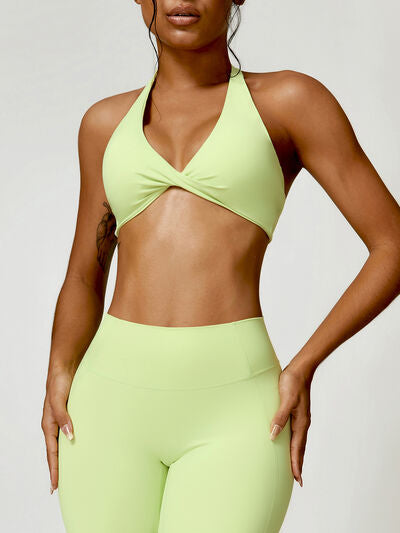 Explore More Collection - Twisted Halter Neck Active Bra