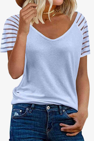 Explore More Collection - V-Neck Raglan Sleeve Tee