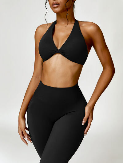 Explore More Collection - Twisted Halter Neck Active Bra