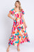 Explore More Collection - GeeGee Full Size Printed Smocked Back Tiered Maxi Dress