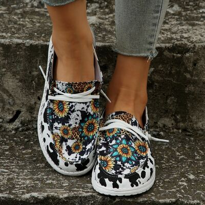 Explore More Collection - Sunflower Pattern Flat Loafers