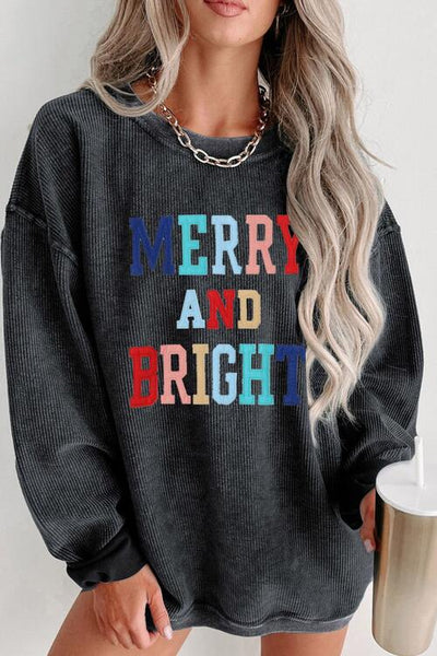 Explore More Collection - MERRY AND BRIGHT Graphic Sweatshirt