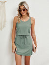 Explore More Collection - Eyelet Scoop Neck Sleeveless Dress