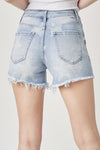 Explore More Collection - RISEN Star Print Frayed Denim Shorts