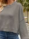 Explore More Collection - Round Neck Lantern Sleeve Sweater